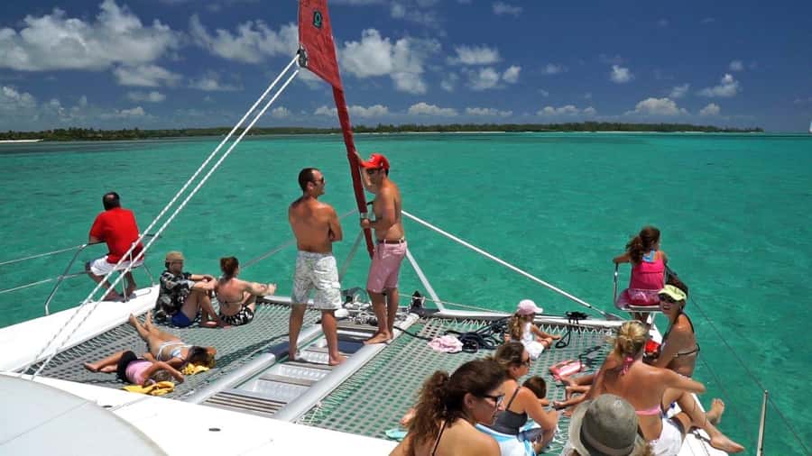 Catamaran Trip to Ile au Cerfs with Lunch and GRSE waterfall - Grand River South East waterfall by boat