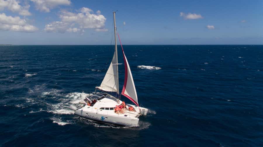 Full Day Catamaran Luxury Cruise to Northern Islands w Lunch - Passing Gunners Coin’s Sheer Cliffs