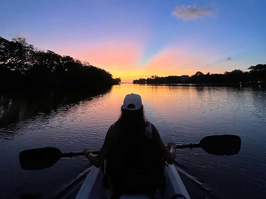 Guided Sundowner Kayak Tour - Why Tamarin River works so well at sunset
