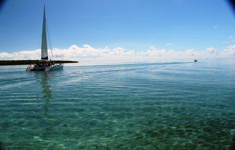Ile aux Cerfs: The very best day by catamaran. - How much time do you really spend on the water?