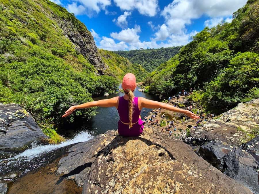 Mauritius-7 waterfalls short loop - The Tamarind Falls route and its four main waterfalls