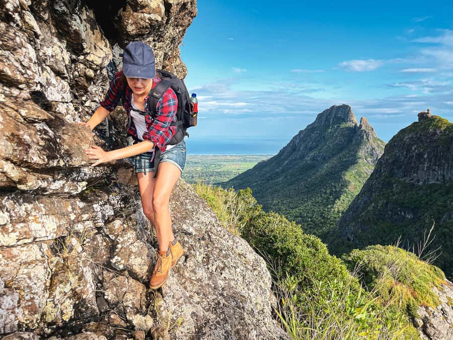 Mauritius: Hike and Climb Trois Mamelles Mountain - The ridge reveals Mauritius from above