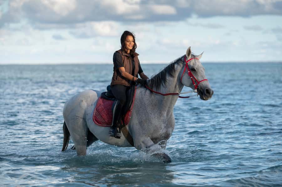 Mauritius: Horse riding on the deserted beach of Riambel - From Quiet Walking to Trot and Canter