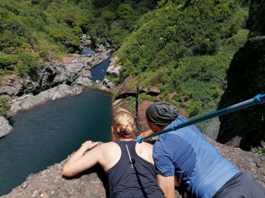 Mauritius: Tamarind Falls Guided Hike with Swim and Lunch - The view from the top of the seventh fall
