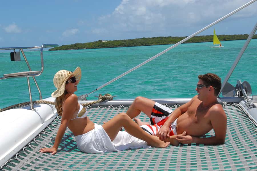 Private Catamaran Charter to Ile aux Cerfs - Sailing through Mahébourg’s turquoise lagoon