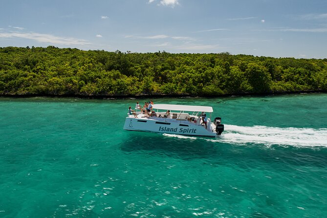 Private Power Catamaran trip from Pointe Jerome - Ile aux Cerfs gives you the longest shore break